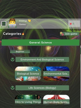 General Science Knowledge Test screenshot