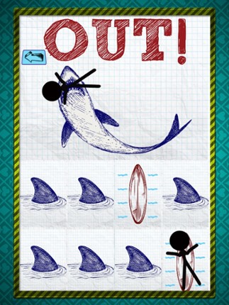 Stick-man Doodle Steps: Dont Step on The Shark Fins screenshot