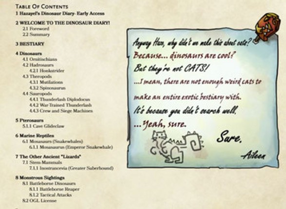 Hazayel's Dinosaur Diary (5e)- EARLY ACCESS Image