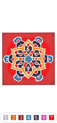 Mandala Cross Stitch Coloring Image