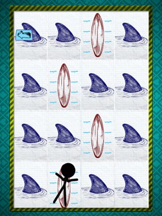 Stick-man Doodle Steps: Dont Step on The Shark Fins screenshot