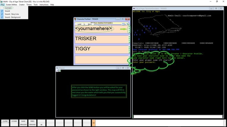 City of Ages: Picture Supportive Text MUD screenshot