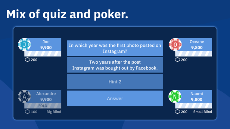 QuizPoker: Mix of Quiz and Poker screenshot