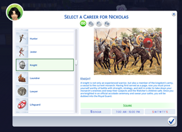 Medieval Knight Career for the Sims 4 screenshot