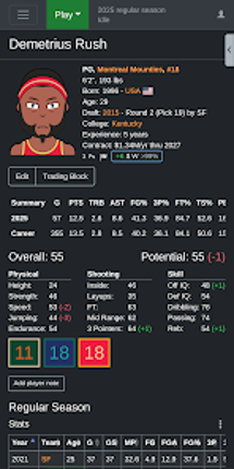 Basketball GM screenshot