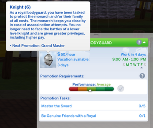 Medieval Knight Career for the Sims 4 screenshot