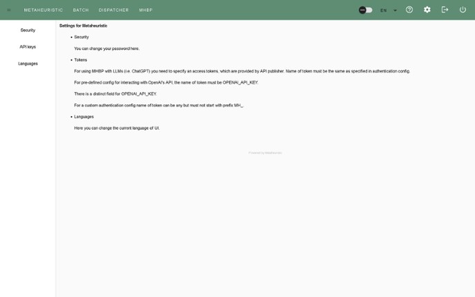 Metaheuristic screenshot