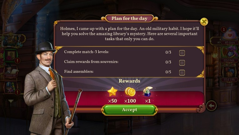 Sherlock: Hidden Object & Match-3 Mystery screenshot