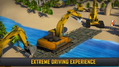 Hill Construction Crane Operator &amp; Truck Driver 3D Image