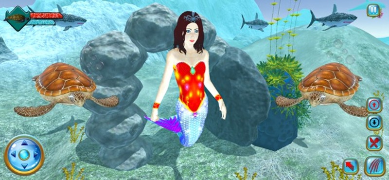 Sea Turtle &amp; Princess Mermaid Image