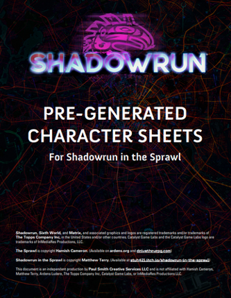 Pregenerated Characters - Shadowrun in the Sprawl screenshot