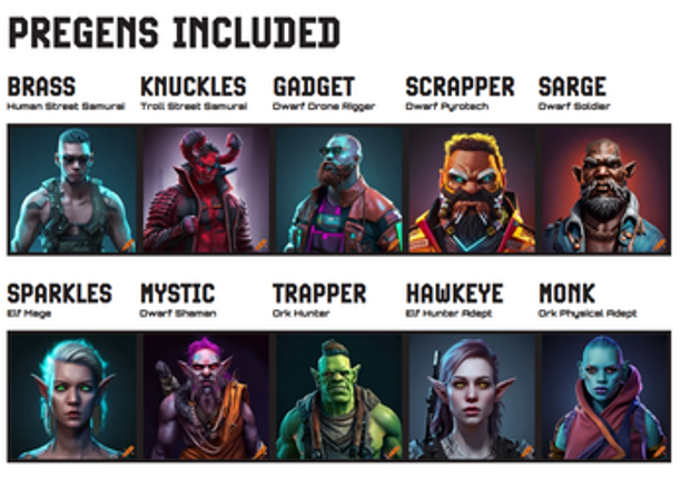 Pregenerated Characters - Shadowrun in the Sprawl screenshot