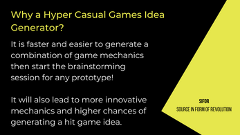 Hyper Casual Games Idea Generator screenshot