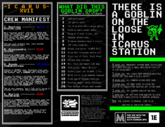 THERE IS A GOBLIN ON THE LOOSE IN ICARUS STATION - a goofy horror adventure for Mothership 1e Image