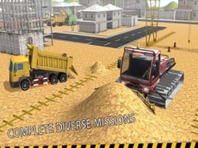 Excavator Crane: Bulldozer &amp; Concrete Loader Drive Image