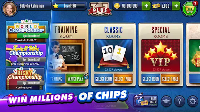 101 Okey Plus Rummy Board Game screenshot