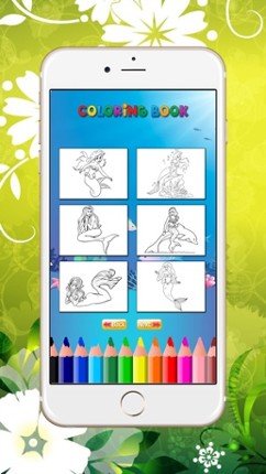 Mermaid Coloring Book For Girls: Learn to color and draw a Mermaid, Free games for children screenshot
