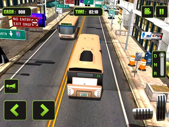 Real Modern city Bus driving simulator 3d 2016 - transport passengers through real city traffic screenshot