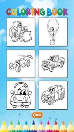Car Art Coloring Book - Activities for Kids screenshot