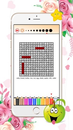 Crossword Puzzle Food: Word Search in the letters table screenshot