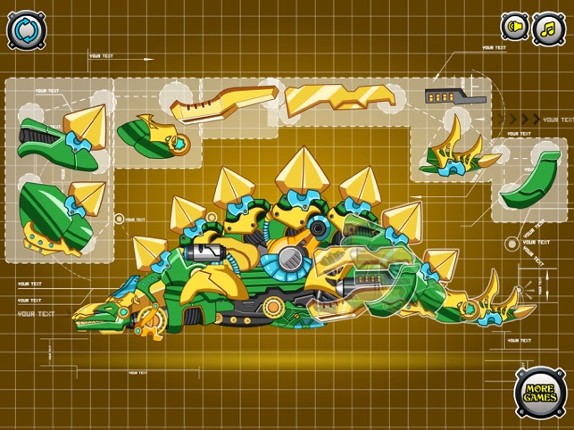 Steel Dino Toy: Mechanic Stegosaurus-2 player game screenshot