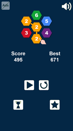 Hexagons: Connect and Merge Numbers screenshot