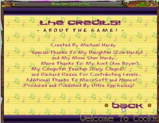 Michael Hardy's Cookie Critters Game For Microsoft Windows! screenshot