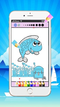 Cute Sea Animals Coloring Book:learn to paint and drawing easy Image