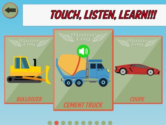 Motory City Kids Vehicles Game screenshot
