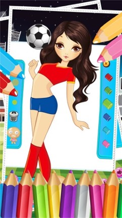 Pretty Girl Fashion Sport Coloring World - Paint And Draw Football For Kids Game screenshot