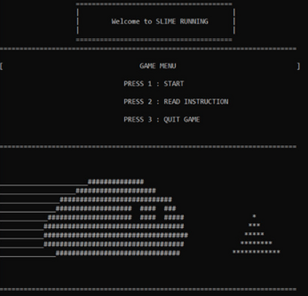 Slime Running (​C++ Console Gam​e) screenshot