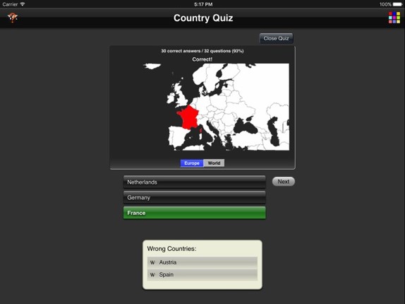 Country Quiz screenshot