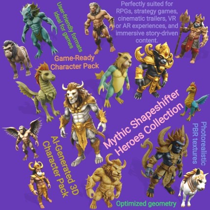 Mythic Shapeshifter Heroes Collection 3D Model Image