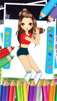 Pretty Girl Fashion Sport Coloring World - Paint And Draw Football For Kids Game screenshot