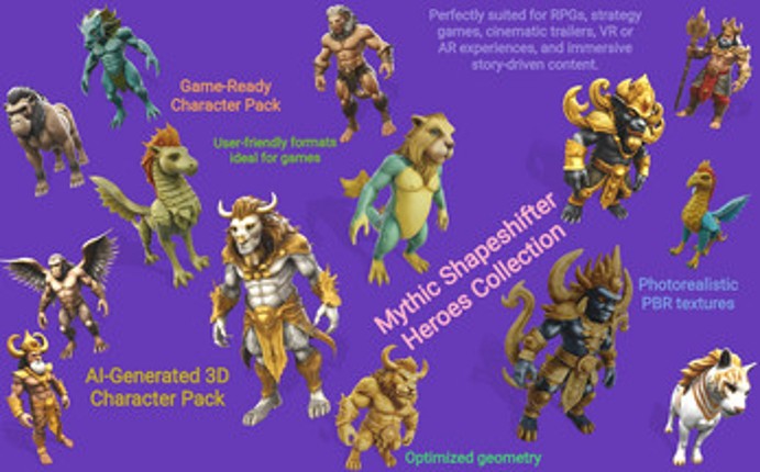 Mythic Shapeshifter Heroes Collection 3D Model screenshot