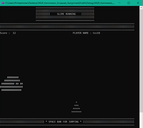 Slime Running (​C++ Console Gam​e) Image