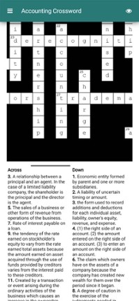 Accounting Terms Crossword screenshot