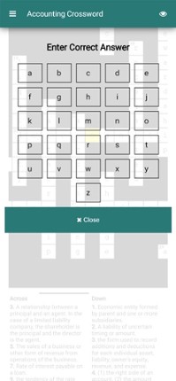 Accounting Terms Crossword screenshot