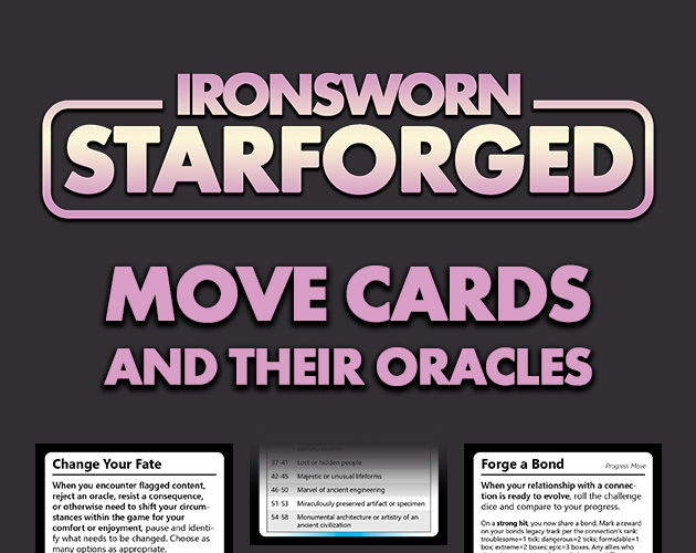 Games like Ironsworn Starforged Move Cards