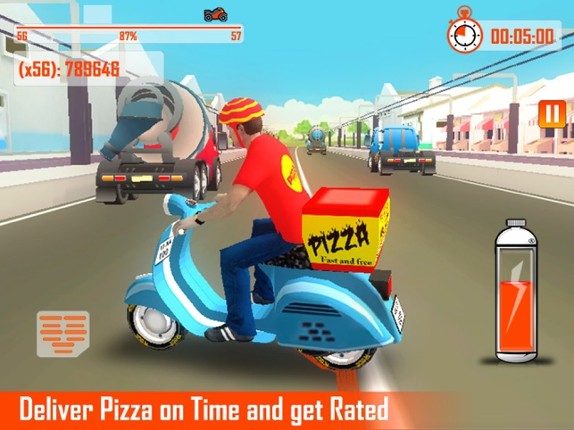Bike Rider Pizza Delivery Game Image