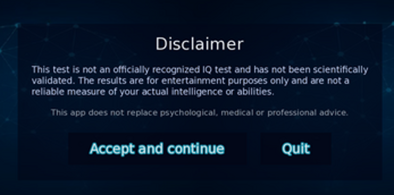 IQ TEST PROTHEO screenshot