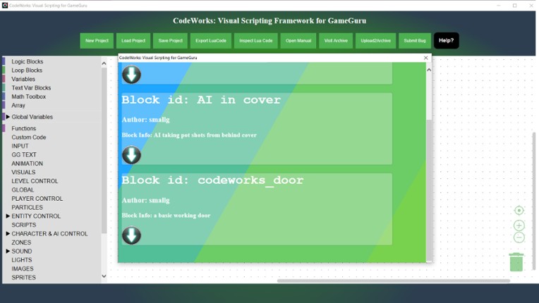 CodeWorks: Visual Scripting Framework screenshot