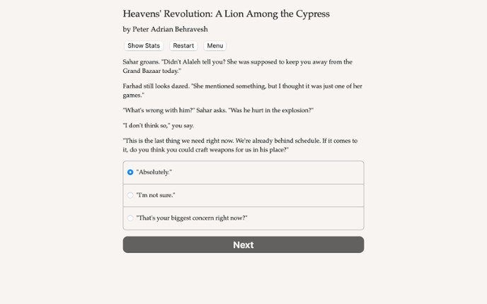 Heavens' Revolution: A Lion Among the Cypress screenshot
