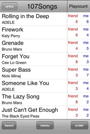Search the same songs for each iPod screenshot