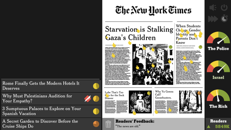 The New York Times Simulator screenshot
