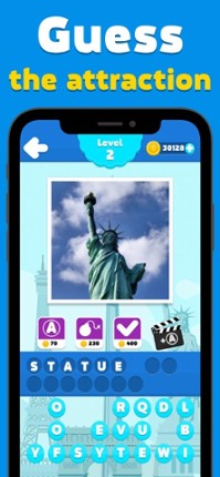 Attractions quiz - word game screenshot