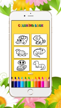 Reptile Coloring Book Paint iguana,turtle and more screenshot