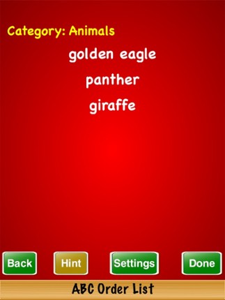 ABC Order List Image