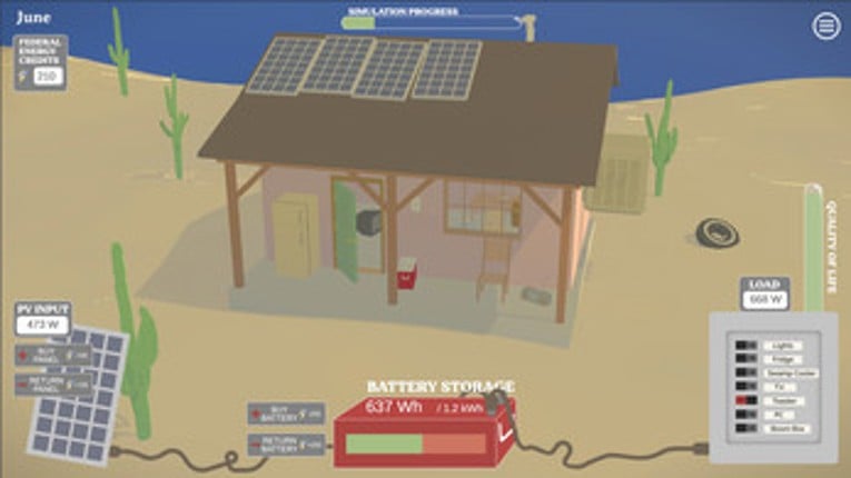 Off-Grid Solar Cabin Simulator Image