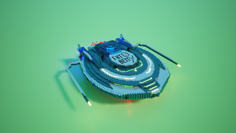 3D spaceship voxel model Image